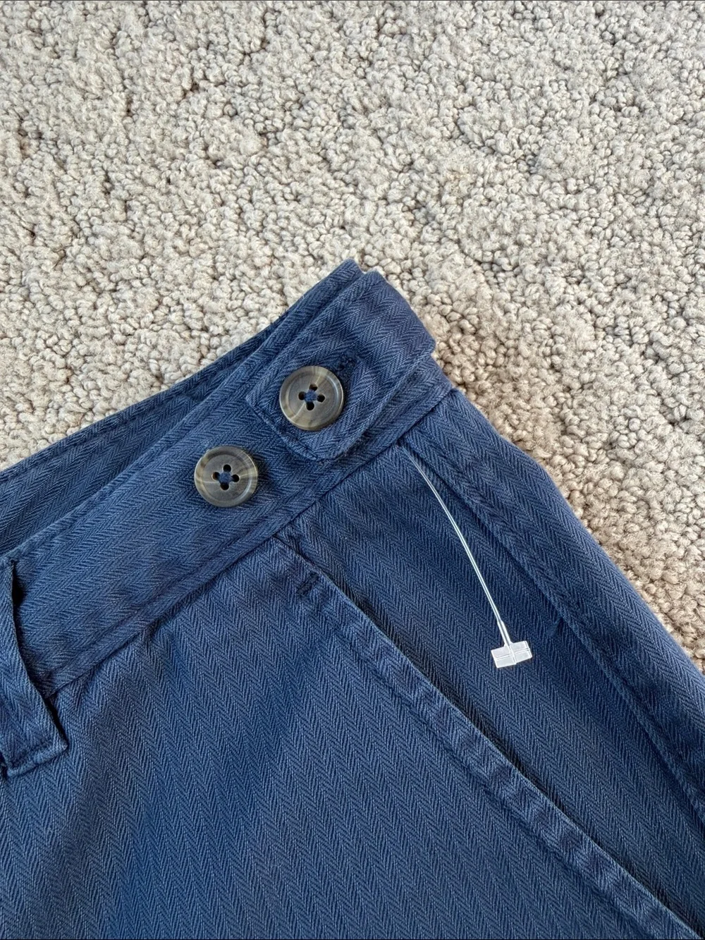 Free People Keepsake Herringbone Chino Shorts Blue Women’s Size 8 NWOT